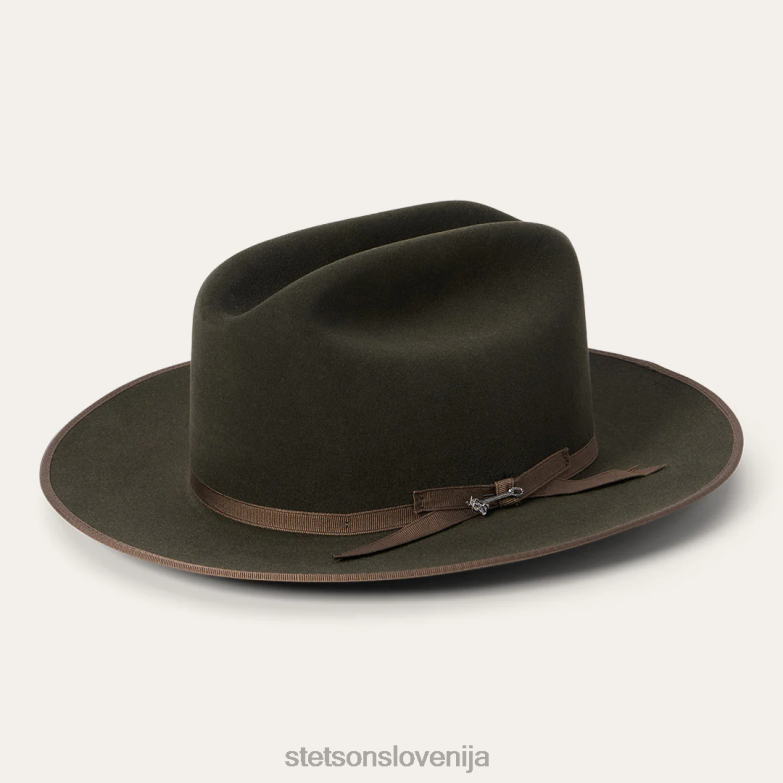 Stetson uniseks odprt cestni kraljevski deluxe klobuk Z6H8862 žajbelj pokrivala