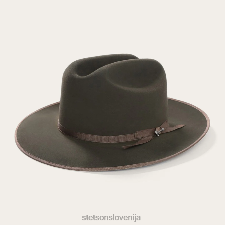 Stetson uniseks odprt cestni kraljevski deluxe klobuk Z6H8862 žajbelj pokrivala