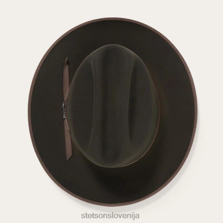 Stetson uniseks odprt cestni kraljevski deluxe klobuk Z6H8862 žajbelj pokrivala