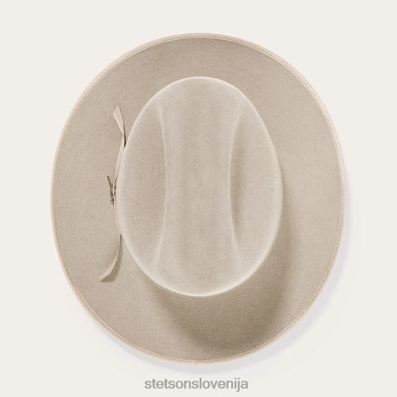 Stetson uniseks odprt cestni kraljevski deluxe klobuk Z6H8875 srebrnotrebušček pokrivala