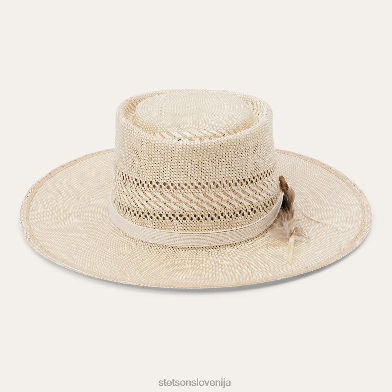 Stetson uniseks batterson slamnati klobuk z ravnimi krajci Z6H88174 naravno/tan pokrivala