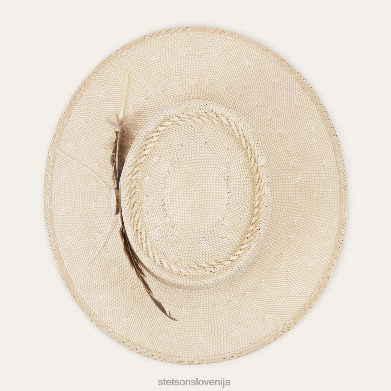 Stetson uniseks batterson slamnati klobuk z ravnimi krajci Z6H88174 naravno/tan pokrivala