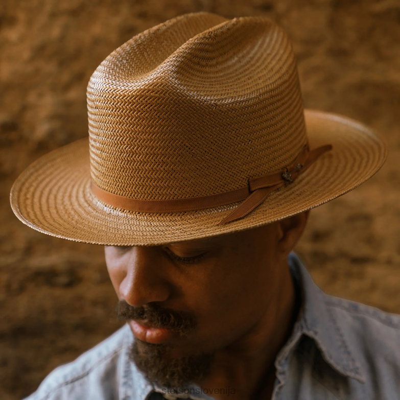 Stetson uniseks odprt cestni slamnik Z6H88141 konjak pokrivala