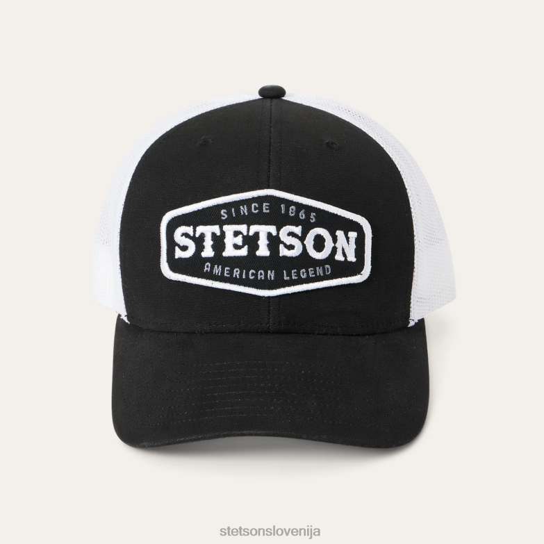 Stetson uniseks core patch cap za tovornjake Z6H88204 Črna pokrivala