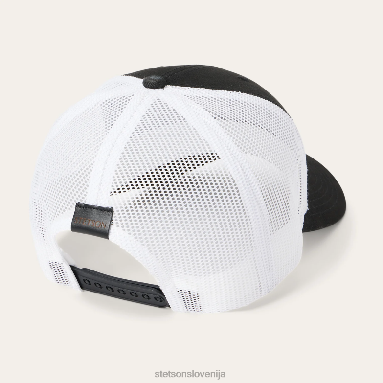Stetson uniseks core patch cap za tovornjake Z6H88204 Črna pokrivala