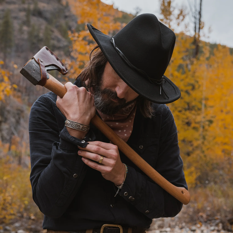 Stetson uniseks Gus zdrobljen zunanji klobuk Z6H88194 Črna pokrivala