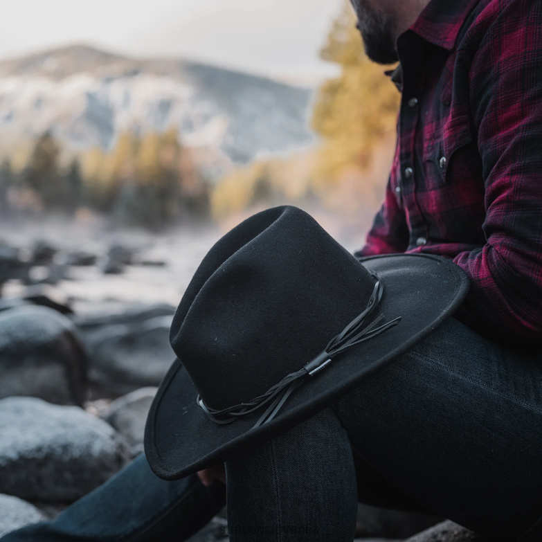 Stetson uniseks Gus zdrobljen zunanji klobuk Z6H88194 Črna pokrivala