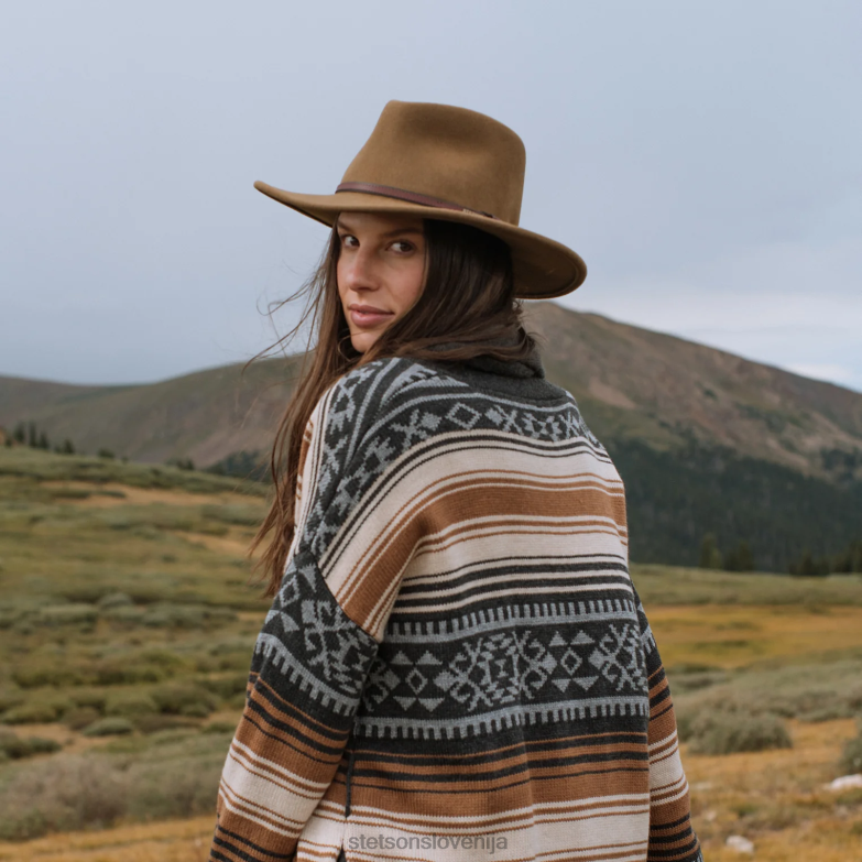 Stetson uniseks bozeman zunanji klobuk Z6H8825 svetlo rjava pokrivala