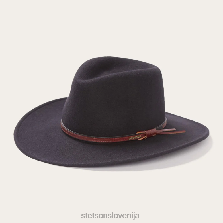 Stetson uniseks bozeman zunanji klobuk Z6H8826 Črna pokrivala