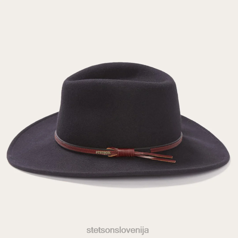 Stetson uniseks bozeman zunanji klobuk Z6H8826 Črna pokrivala