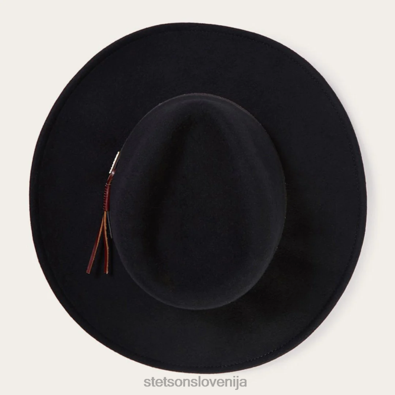Stetson uniseks bozeman zunanji klobuk Z6H8826 Črna pokrivala