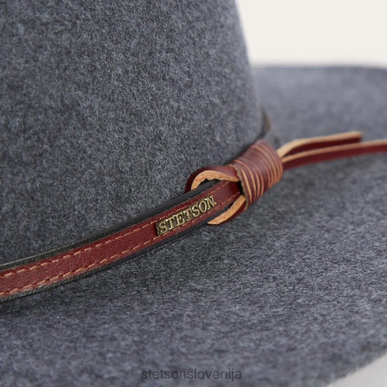 Stetson uniseks sivi bik zunanji klobuk Z6H88199 siva mešanica pokrivala