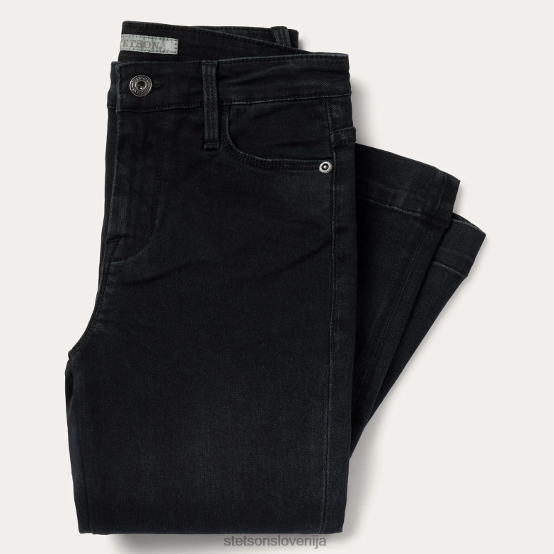 Stetson ženske 921 široke kavbojke z visokim pasom Z6H88526 Črna oblačila