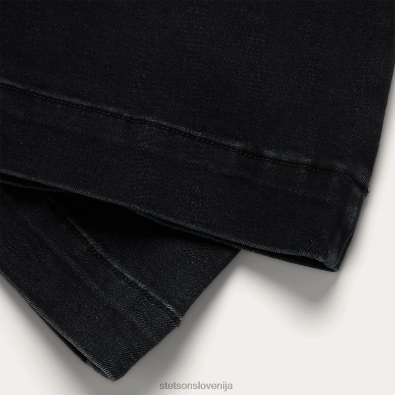 Stetson ženske 921 široke kavbojke z visokim pasom Z6H88526 Črna oblačila