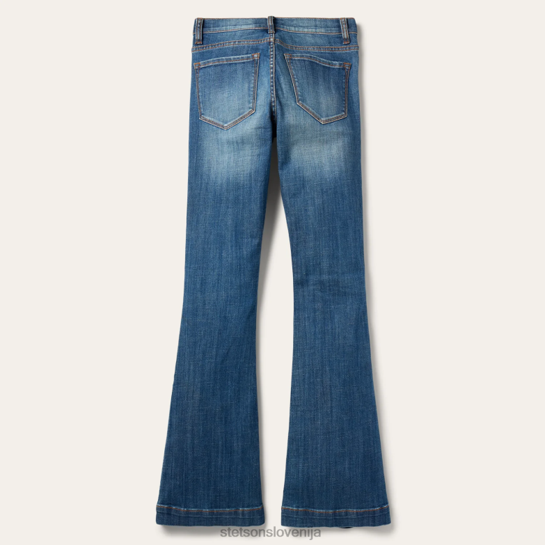 Stetson ženske 921 široke kavbojke z visokim pasom Z6H88530 modra oblačila