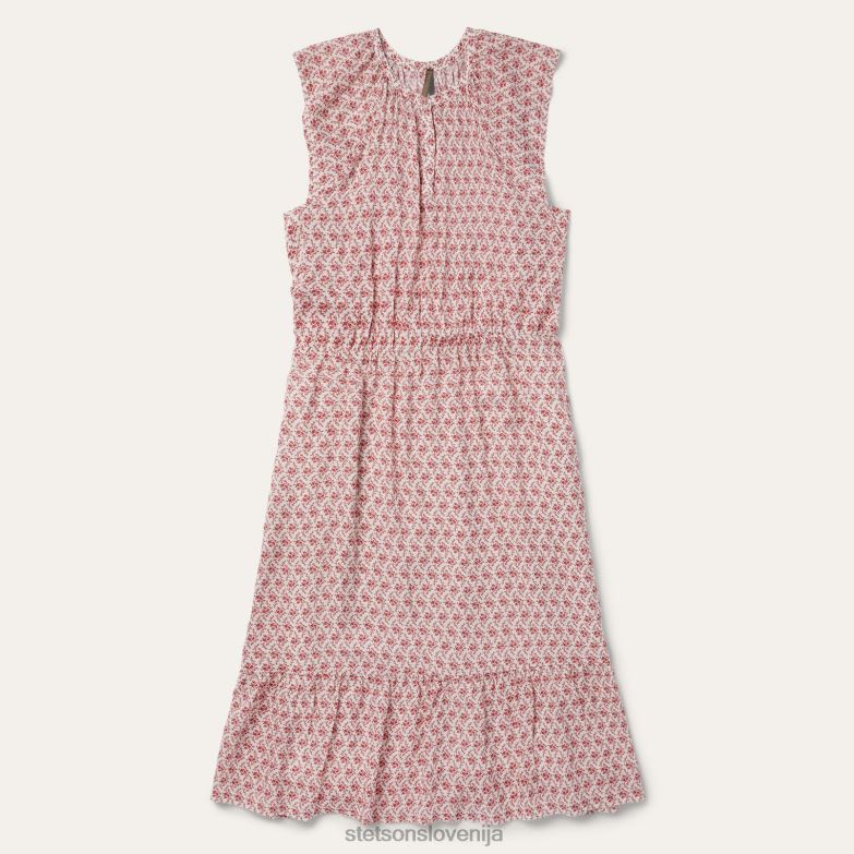 Stetson ženske cottage cvetlična obleka Z6H88495 rdeča oblačila