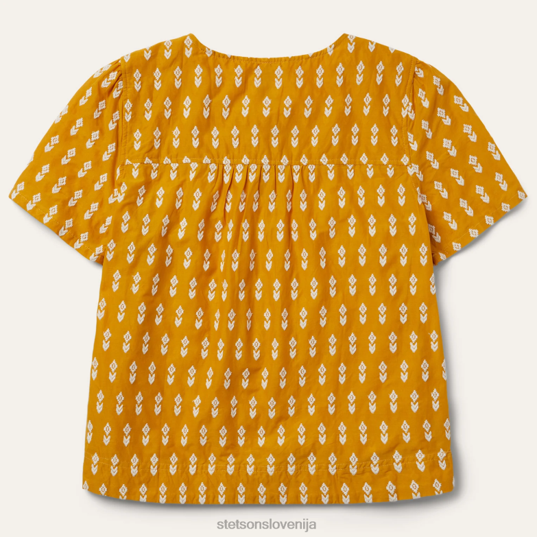 Stetson ženske aztec bluza s kratkimi rokavi Z6H88455 rumena oblačila