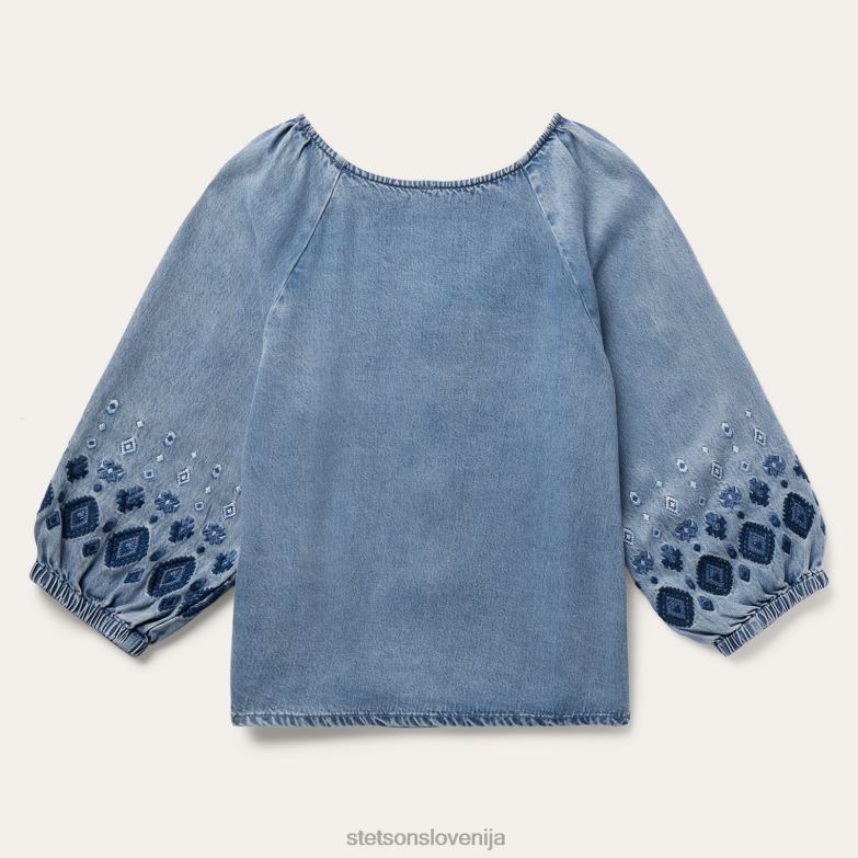 Stetson ženske bluza iz jeansa iz lyocella na zapenjanje spredaj Z6H88440 modra oblačila