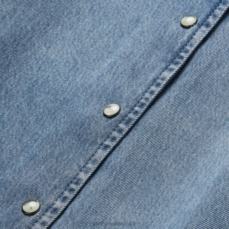 Stetson ženske bluza iz jeansa iz lyocella na zapenjanje spredaj Z6H88440 modra oblačila