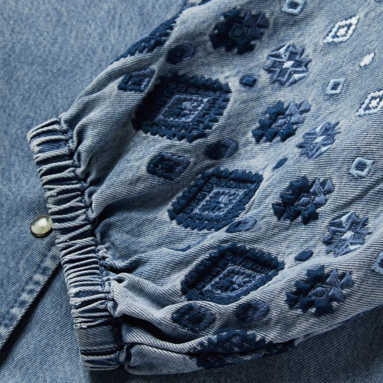 Stetson ženske bluza iz jeansa iz lyocella na zapenjanje spredaj Z6H88440 modra oblačila