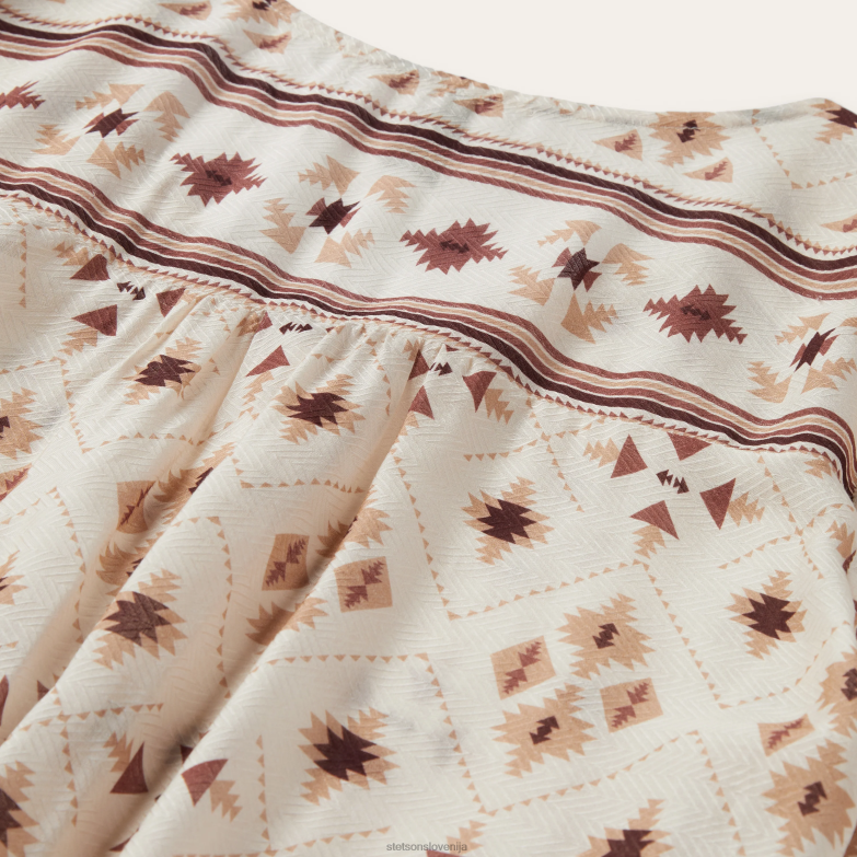 Stetson ženske bluza na ribjo kost iz rajona s potiskom gaucho Z6H88447 bela oblačila