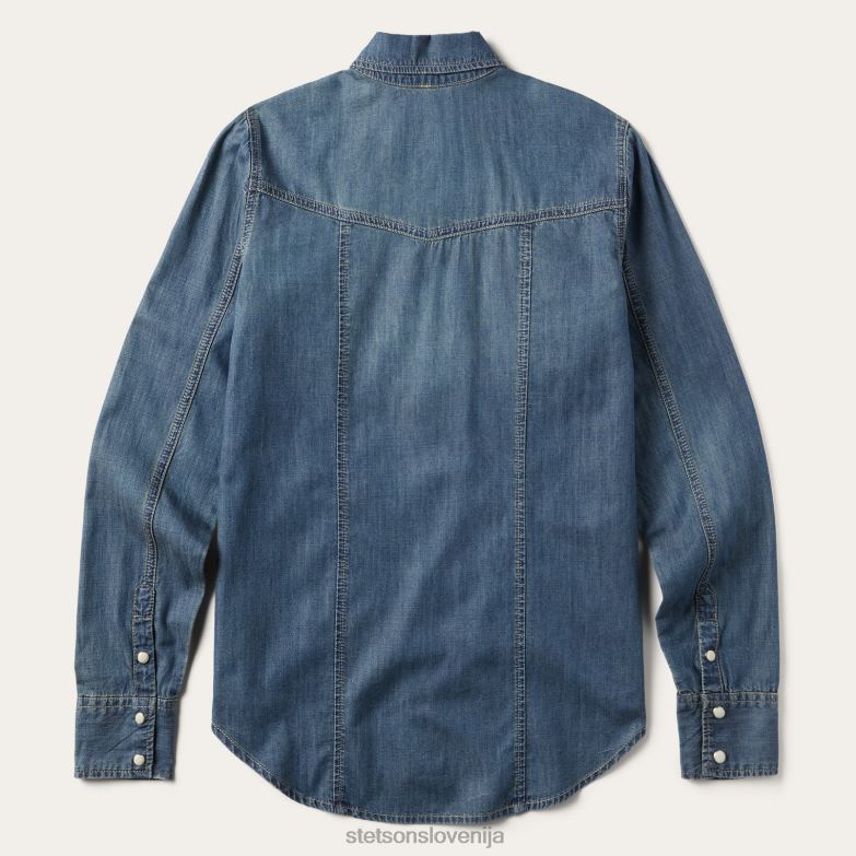 Stetson ženske boyfriend fit denim srajca Z6H88446 modra oblačila