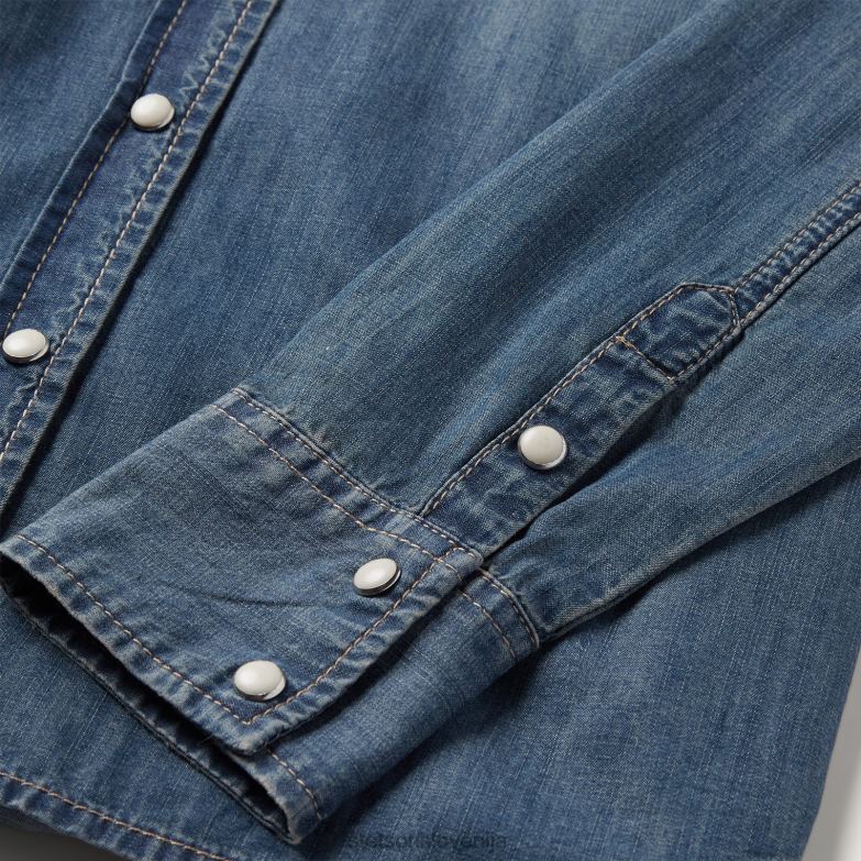 Stetson ženske boyfriend fit denim srajca Z6H88446 modra oblačila