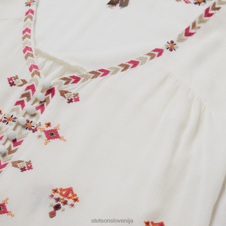 Stetson ženske dobby kmečka bluza Z6H88461 bela oblačila