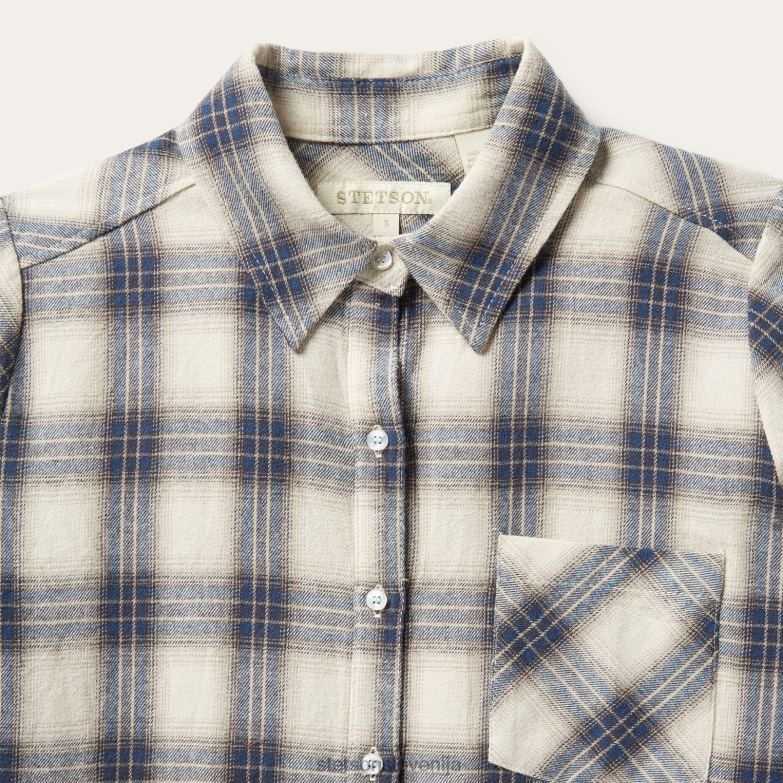 Stetson ženske klasična western flanelasta srajca Z6H88454 krema oblačila