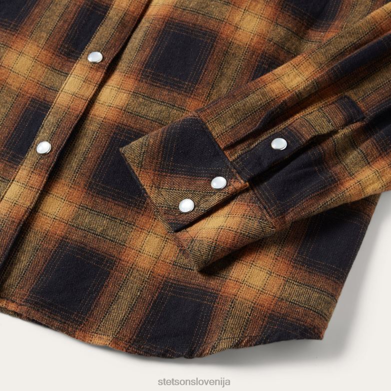 Stetson ženske klasična western flanelasta srajca Z6H88481 rjav oblačila