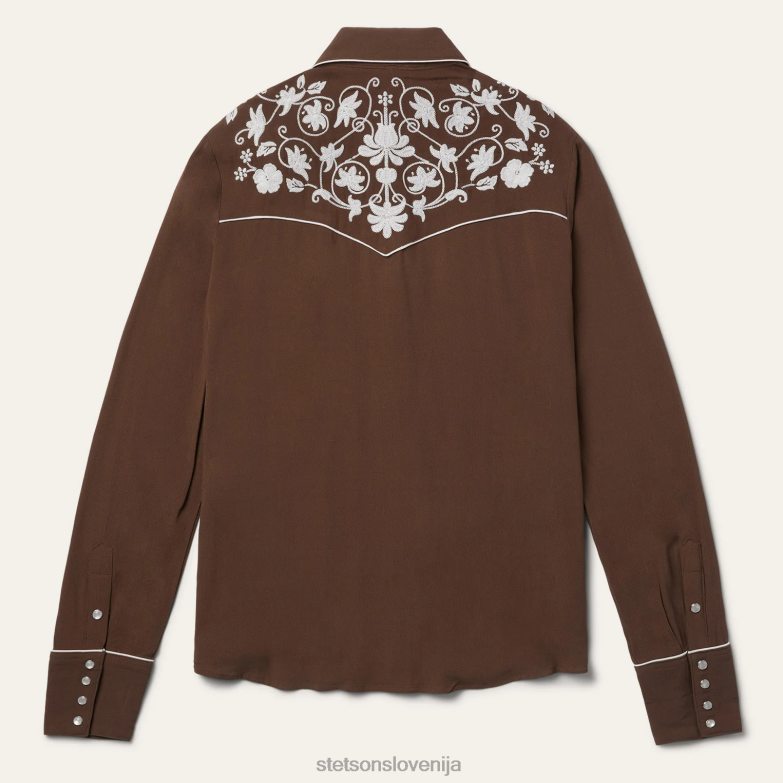 Stetson ženske klasična zahodnjaška bluza Z6H88451 rjav oblačila