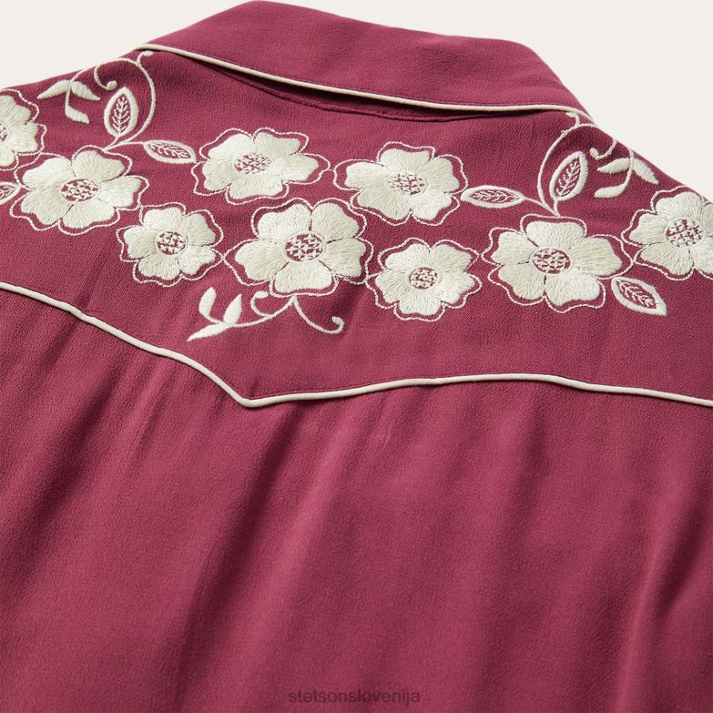 Stetson ženske klasična zahodnjaška bluza Z6H88462 vino oblačila
