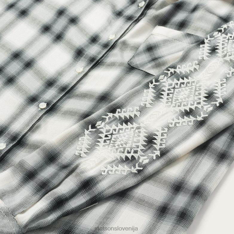 Stetson ženske smokey ombre karirasta srajca iz rajona iz keperja Z6H88453 siva oblačila