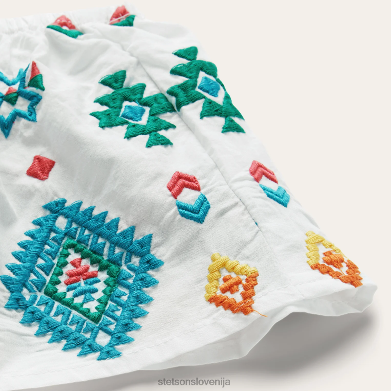 Stetson ženske svetel majica iz vezenega bombaža s šifli Z6H88484 bela oblačila