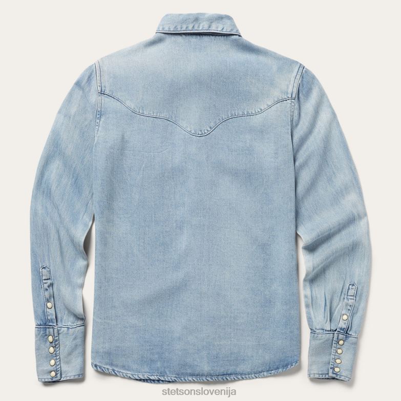 Stetson ženske zgornji del western denim z ukrivljenim jarmom Z6H88464 modra oblačila